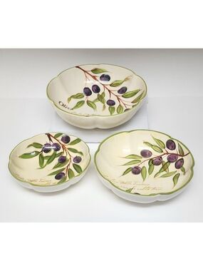 Toscany Vintage 3PC Olive Serving Bowls